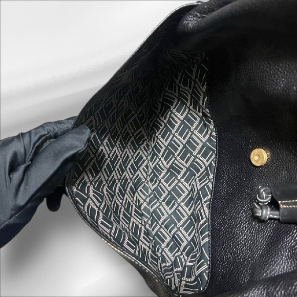 Dunhill Vintage Black Leather Drawstring Bucket Bag Gold Hardware - Picture 8 of 12